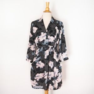 Lucky Brand Floral Tie Back Mini Shirt Dress